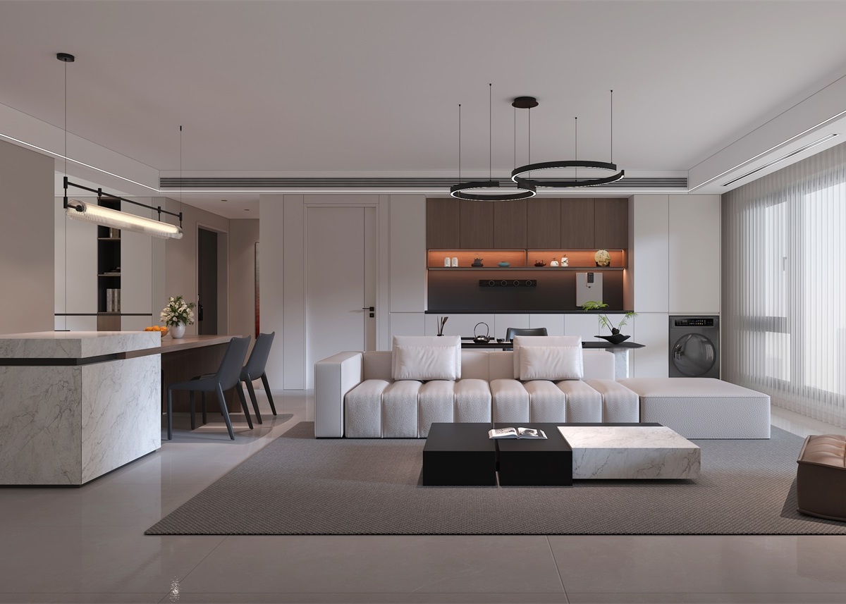 中恒央御143㎡ | 大橫廳+客餐一體+開放書房，他家這通透感絕了！