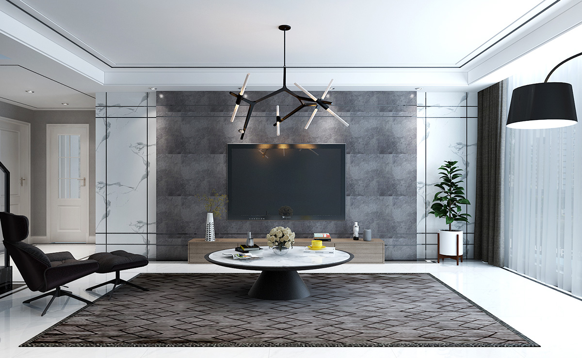 民生花園170平米后現(xiàn)代風格裝修效果圖